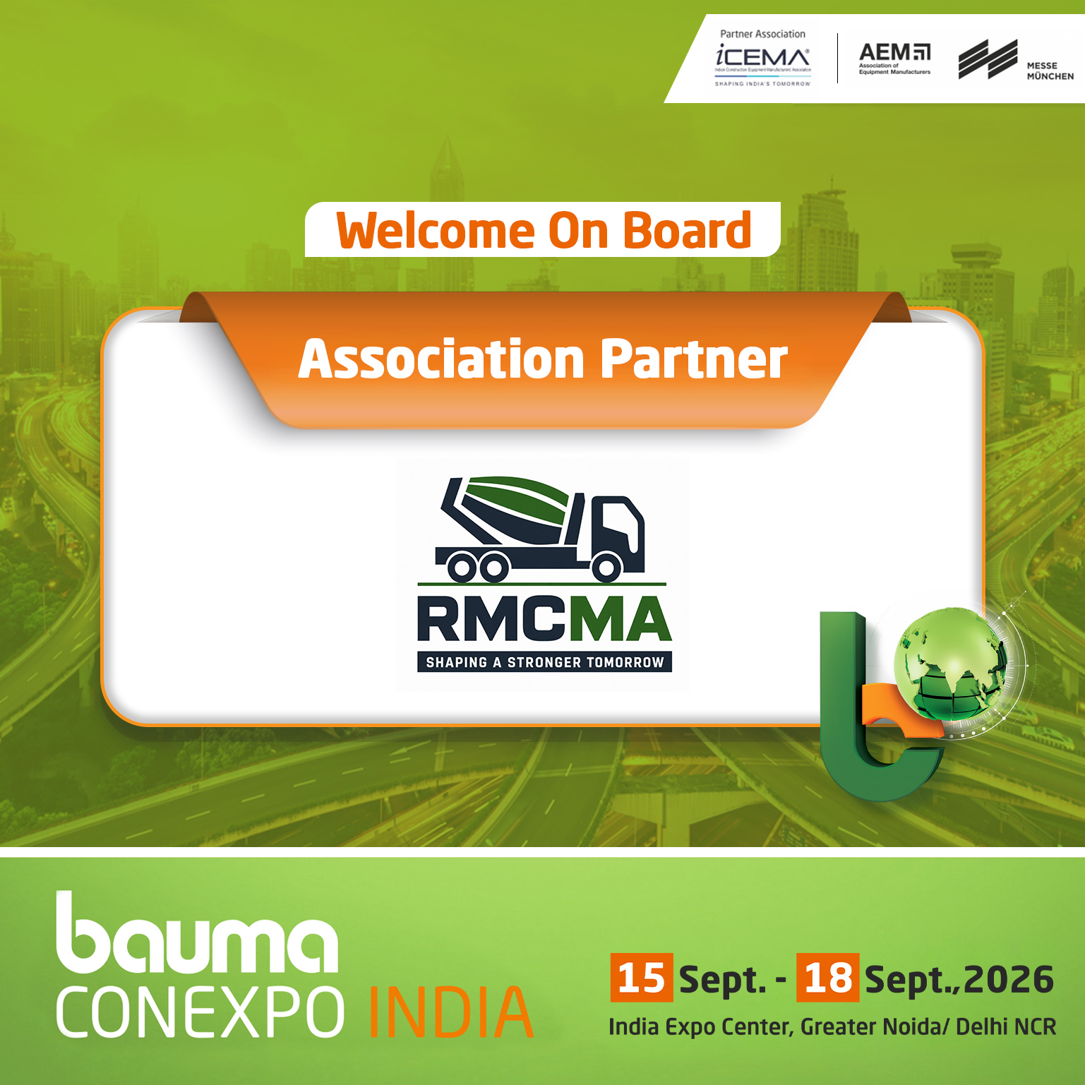 bauma CONEXPO INDIA 2026 15-18 September 2026, Venue – India Expo Centre, Greater Noida / Delhi NCR